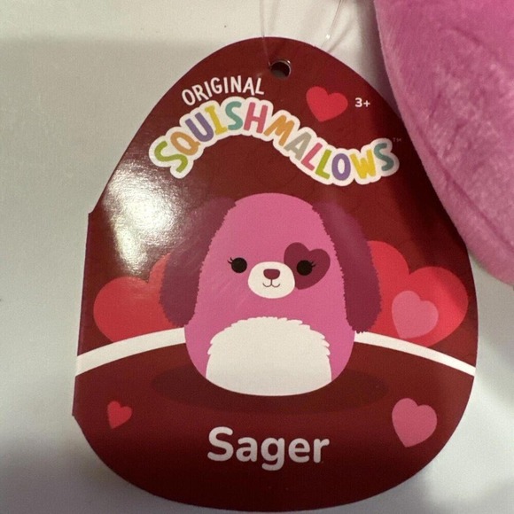 Squishmallow "Sager" the Pink Dog 5" NWT Valentines - Picture 3 of 3